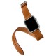 OptimuZ Premium Double Tour Leather Watch Band Strap for Apple Watch - 38mm Brown