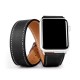 OptimuZ Premium Double Tour Leather Watch Band Strap for Apple Watch - 42mm Black