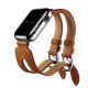 OptimuZ Premium Double Strap Leather Watch Band Strap for Apple Watch - 38mm Brown