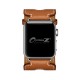 OptimuZ Premium Double Strap Leather Watch Band Strap for Apple Watch - 38mm Brown