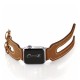 OptimuZ Premium Double Strap Leather Watch Band Strap for Apple Watch - 38mm Brown