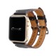 OptimuZ Premium Double Strap Leather Watch Band Strap for Apple Watch - 42mm Black