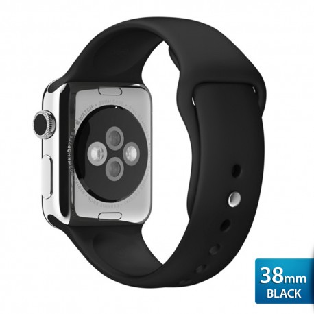 OptimuZ Premium Sport Silica Watch Band Strap for Apple Watch - 38mm Black