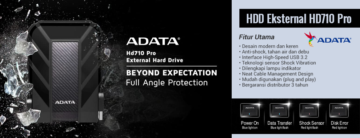 ADATA HD710 Pro Hard Disk Eksternal USB3.2 – 5TB Black