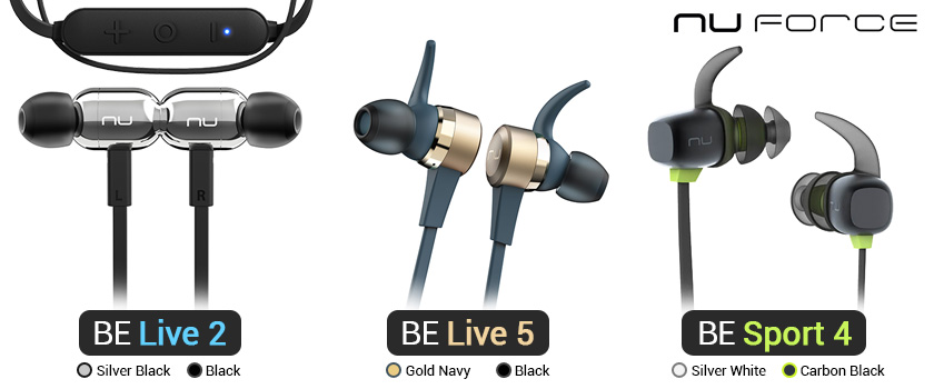 Earphonr Nuforce BE Live 2, BE Live 5, dan BE Sport 4