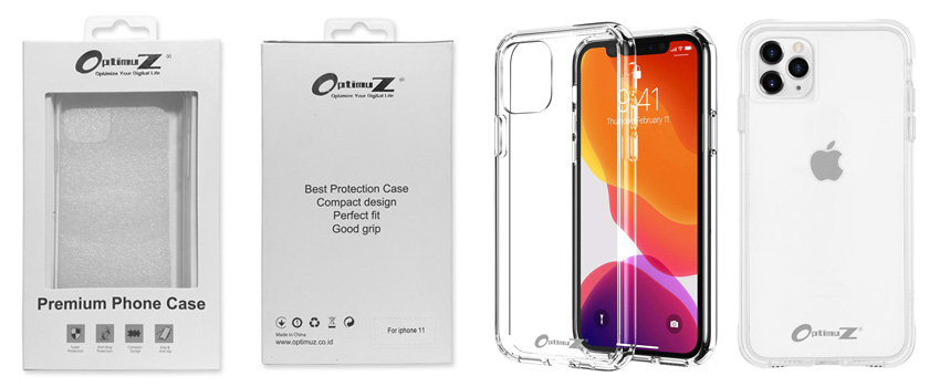 OptimuZ Clear Case Glass and TPU for iPhone 11 Pro Max