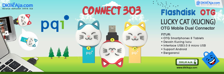 PQI Connect 303 Lucky Cat - Flashdisk OTG microUSB dan USB 3.0