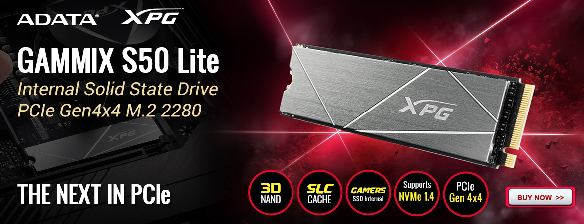 ADATA XPG GAMMIX S50 Lite SSD Internal PCIe Gen4x4 M.2 2280 NVMe 1.4 - 515GB/1TB