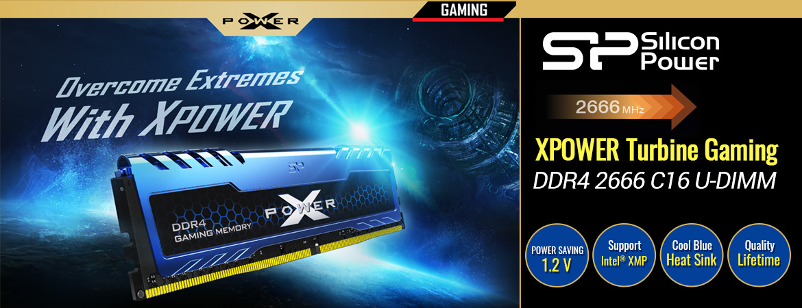 Silicon Power DDR4 2666MHz C16 UDIMM - XPower Turbine Gaming